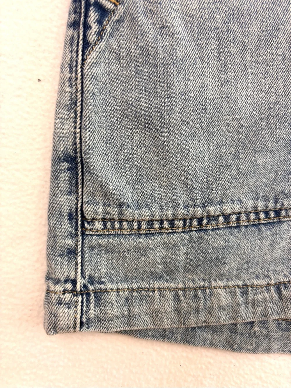 Gap Easy Denim Utility Short Elastic High Rise Front Patch Pockets Acid Wash (M)